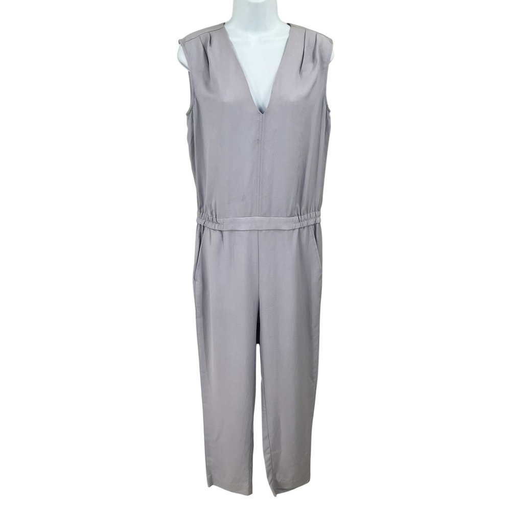 J.Crew Jumpsuit Womens 2 Purple V-Neck‎ Sleeveless Minimalist Classic Pastel